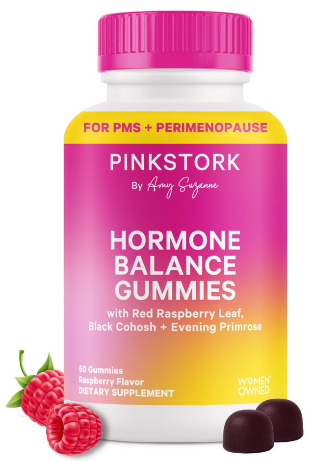 Pink Stork Hormone Balance Gummies for Women – PMS, Menopause & Estrogen Support – Mood, Bloating, Hot Flashes & Energy – Red Raspberry Leaf, Black Cohosh, Primrose – 60 Vegan Gummies | Vitamin B12 Pink Stork Hormone Balance Gummies for Women – PMS, Menopause & Estrogen Support – Mood, Bloating, Hot Flashes & Energy – Red Raspberry Leaf, Black Cohosh, Primrose – 60 Vegan Gummies - Vitamin B12