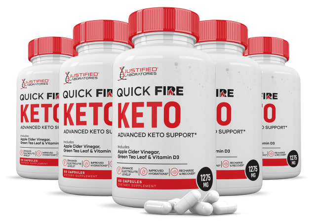 (5 Pack) Quick Fire Keto ACV Pills 1275MG Keto Support Blend Alternative to QuickFire Keto ACV Gummies Formulated with Apple Cider Vinegar Extra Virgin Olive Oil Powder Green Tea Leaf 300 Capsules