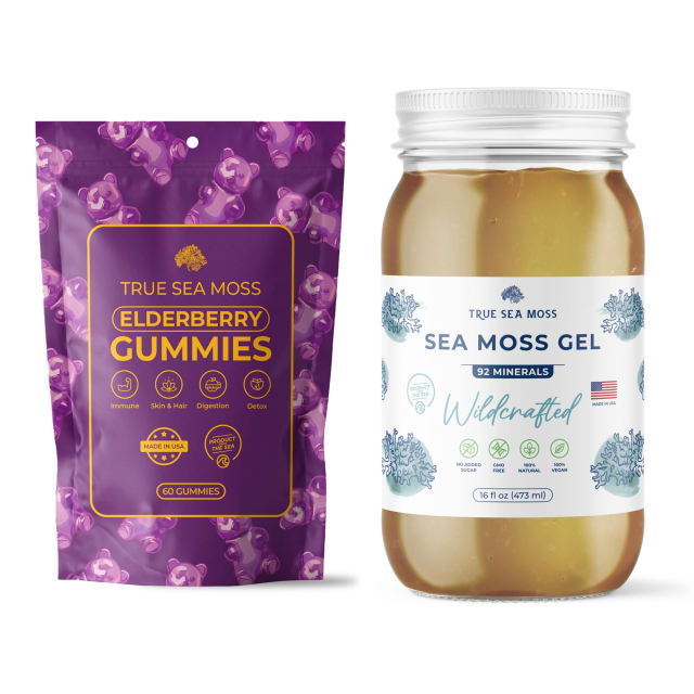 Elderberry Gummies with Sea Moss (Pouch) & Sea Moss Gel | Elderberry Elderberry Gummies with Sea Moss (Pouch) & Sea Moss Gel - Elderberry