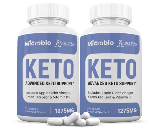 (2 Pack) Microbio Keto ACV Pills 1275MG Keto Support Blend Capsule Alternative to Keto ACV Gummies Formulated with Apple Cider Vinegar Extra Virgin Olive Oil Powder Green Tea Leaf 120 Capsules