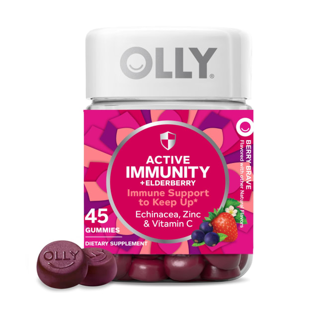 OLLY Immunity Gummy, Immune Support, Elderberry, Zinc, Vitamin C, Supplement, Berry Flavor, 15 Day Supply - 45 Count, 1 Count (Pack of 45) | Elderberry OLLY Immunity Gummy, Immune Support, Elderberry, Zinc, Vitamin C, Supplement, Berry Flavor, 15 Day Supply - 45 Count, 1 Count (Pack of 45) - Elderberry