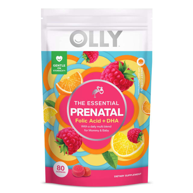 OLLY Prenatal Multivitamin Gummy, Supports Healthy Growth and Brain Development, Folic Acid, Vitamin D, Omega 3 DHA, Chewable Supplement, Citrus Berry Flavor, 40-Day Supply - 80 Count Pouch | Omega-3 OLLY Prenatal Multivitamin Gummy, Supports Healthy Growth and Brain Development, Folic Acid, Vitamin D, Omega 3 DHA, Chewable Supplement, Citrus Berry Flavor, 40-Day Supply - 80 Count Pouch - Omega-3