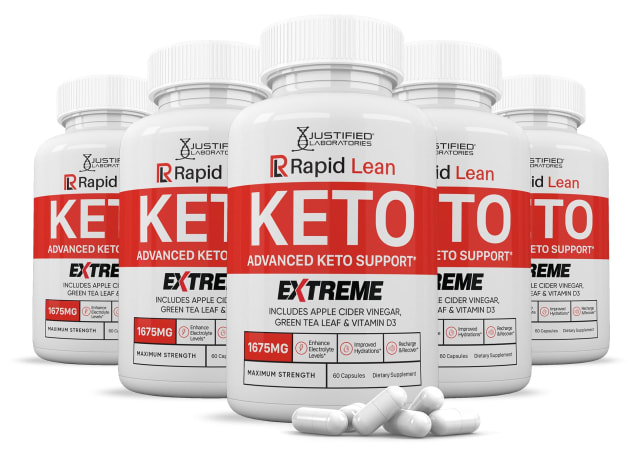 (5 Pack) Rapid Lean Keto ACV Extreme Pills 1675MG Keto Support Blend Capsule Alternative to Keto ACV Gummies Formulated Apple Cider Vinegar Extra Virgin Olive Oil Powder Green Tea Leaf 300 Capsules