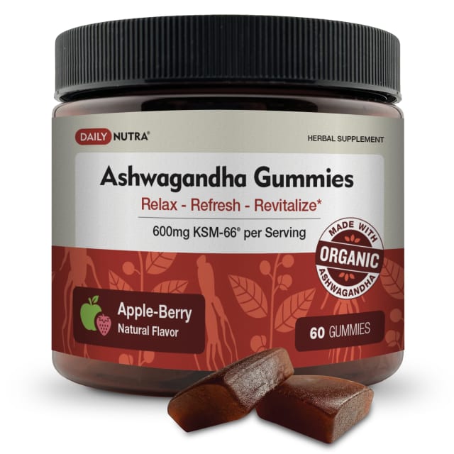 KSM-66 Ashwagandha Gummies - 600mg Organic Root Extract per Serving - Delicious Natural Apple-Berry Flavor | Supports Relaxation, Focus, & Energy (60 Gummies) | Vitamin B12 KSM-66 Ashwagandha Gummies - 600mg Organic Root Extract per Serving - Delicious Natural Apple-Berry Flavor | Supports Relaxation, Focus, & Energy (60 Gummies) - Vitamin B12