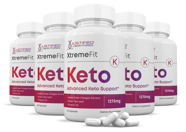Justified Laboratories (5 Pack) Xtreme Fit Keto ACV Pills 1275MG Formulated with Apple Cider Vinegar Keto Support Blend Alternative to Gummies 300 Capsules