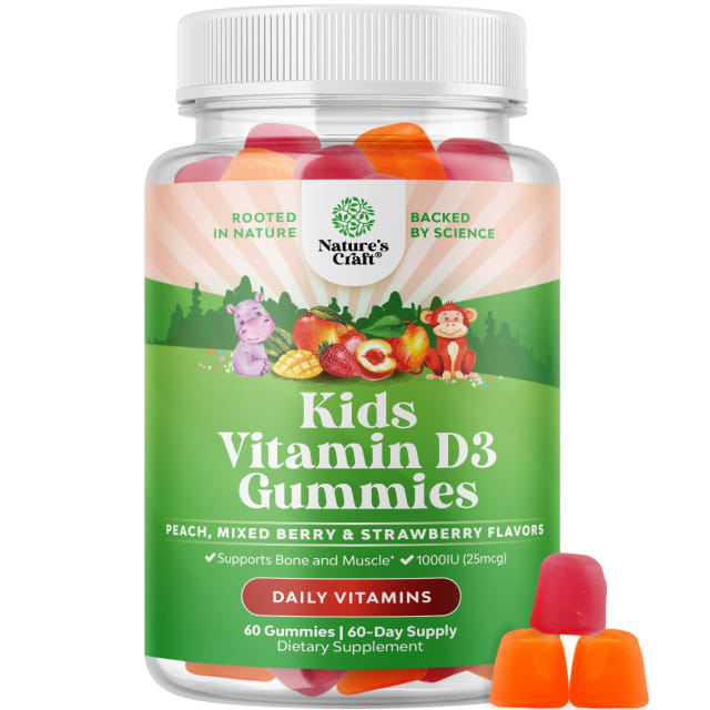 Chewable Vitamin D Gummies for Kids - Delicious Kids Vitamin D 1000 IU Per Serving Gummy Vitamins for and Toddlers Immune Support Plus Muscle Teeth and Bone Health - Gelatin Free Fruit Flavors | Elderberry Chewable Vitamin D Gummies for Kids - Delicious Kids Vitamin D 1000 IU Per Serving Gummy Vitamins for and Toddlers Immune Support Plus Muscle Teeth and Bone Health - Gelatin Free Fruit Flavors - Elderberry