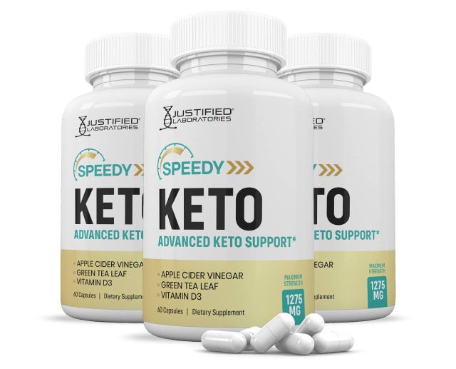 Justified Laboratories (3 Pack) Speedy Keto ACV Pills 1275MG Formulated with Apple Cider Vinegar Keto Support Blend Alternative to Gummies 180 Capsules