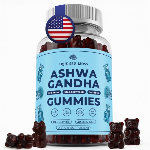 TrueSeaMoss Sea Moss Gummies with Ashwagandha, Burdock Root & Bladderwrack – for Adults & Kids 4+, Fruity Flavor – 60 Gummies | Omega-3 TrueSeaMoss Sea Moss Gummies with Ashwagandha, Burdock Root & Bladderwrack – for Adults & Kids 4+, Fruity Flavor – 60 Gummies - Omega-3
