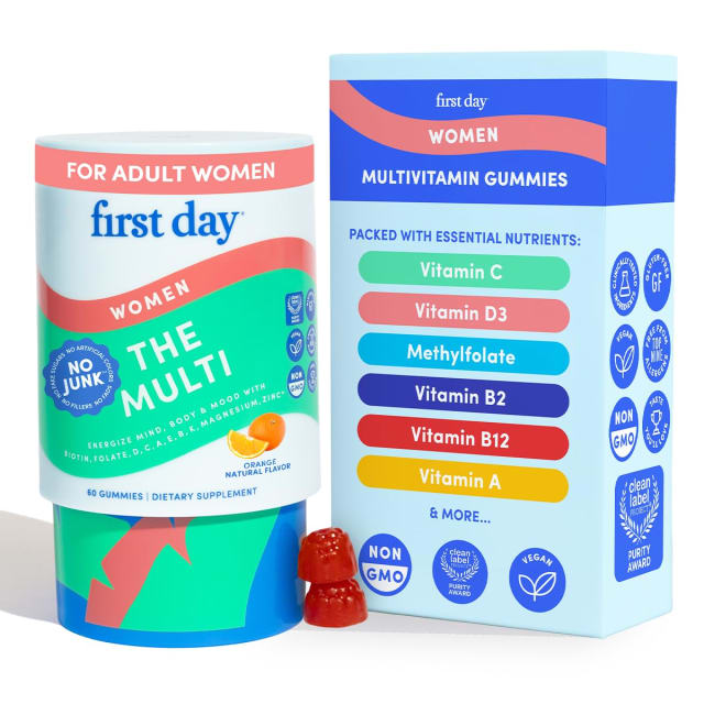 FIRST DAY Multivitamin for Women - Daily Womens Multivitamin Gummies - Vitamin A C D E B12, Magnesium, Zinc, Biotin – Vegan, Gluten Free Womens Vitamins - Hair Growth, Skin, Energy – 30 Day Supply | Vitamin B12 FIRST DAY Multivitamin for Women - Daily Womens Multivitamin Gummies - Vitamin A C D E B12, Magnesium, Zinc, Biotin – Vegan, Gluten Free Womens Vitamins - Hair Growth, Skin, Energy – 30 Day Supply - Vitamin B12