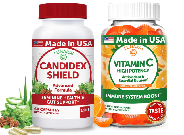 Lunakai USA Made Candida & Vitamin C Gummies Bundle – Gut and Immune Support with Herbal Blend & High-Potency Vitamin C – 60 Ct Each | Elderberry Lunakai USA Made Candida & Vitamin C Gummies Bundle – Gut and Immune Support with Herbal Blend & High-Potency Vitamin C – 60 Ct Each - Elderberry