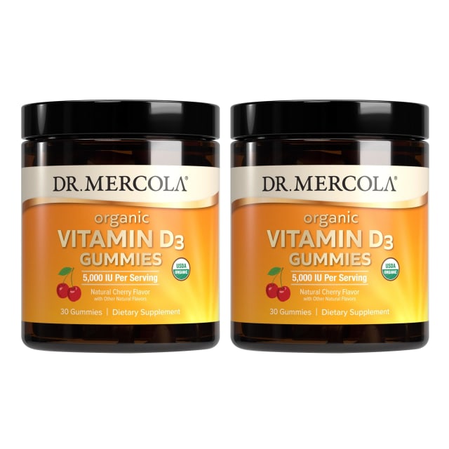 Dr. Mercola Organic Vitamin D3 Gummies for Kids, 30 Servings (30 Gummies), 1,000 IU, Natual Cherry Flavor, Dietary Supplement, Bone & Immune Support, Non-GMO - 2 Pack | Elderberry Dr. Mercola Organic Vitamin D3 Gummies for Kids, 30 Servings (30 Gummies), 1,000 IU, Natual Cherry Flavor, Dietary Supplement, Bone & Immune Support, Non-GMO - 2 Pack - Elderberry