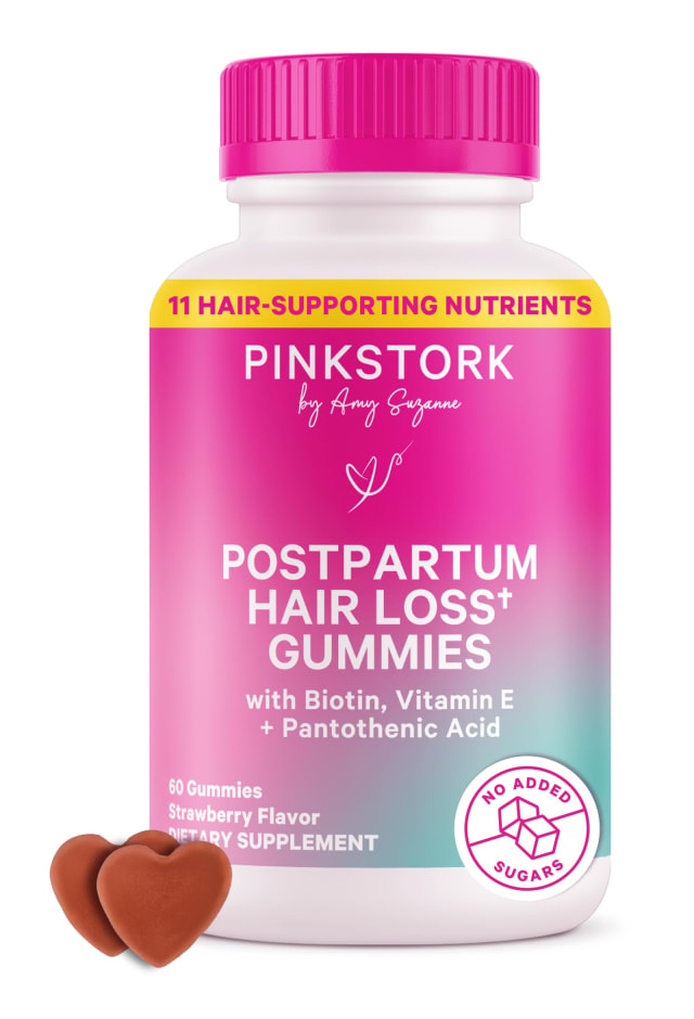 Pink Stork Postpartum Hair Loss Gummies | Biotin, Pantothenic Acid, Vitamin E, B6, B12 | Postnatal Hair Growth + Regrowth Support | Breastfeeding-Friendly | Postpartum Essentials | 60 Gummies | Vitamin B12 Pink Stork Postpartum Hair Loss Gummies | Biotin, Pantothenic Acid, Vitamin E, B6, B12 | Postnatal Hair Growth + Regrowth Support | Breastfeeding-Friendly | Postpartum Essentials | 60 Gummies - Vitamin B12
