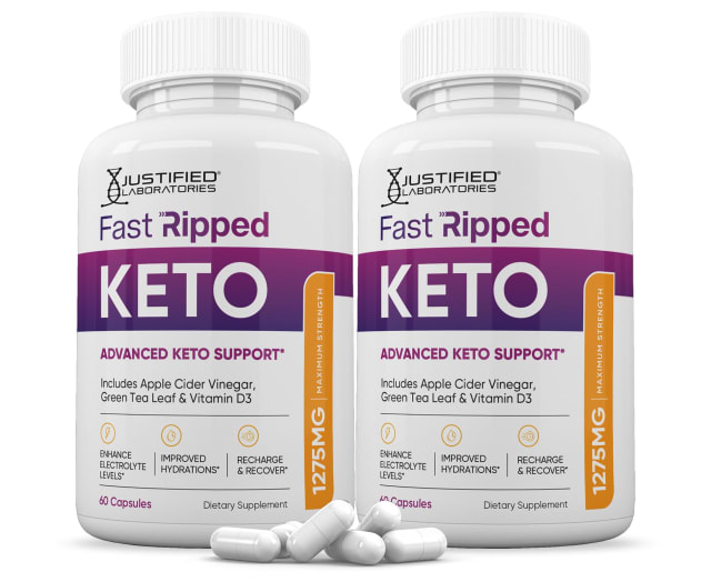 (2 Pack) Fast Ripped Keto ACV Pills 1275MG Keto Support Blend Capsule Alternative to Keto ACV Gummies Formulated with Apple Cider Vinegar Extra Virgin Olive Oil Powder Green Tea Leaf 120 Capsules