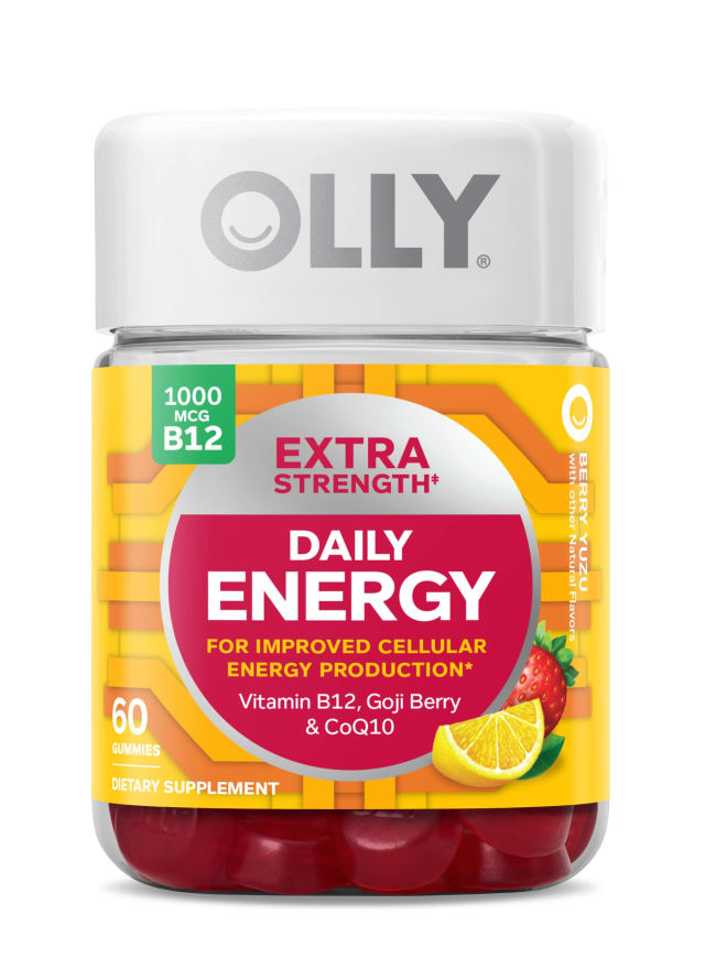 OLLY Extra Strength Daily Energy Gummy, Caffeine Free, 1000mcg Vitamin B12, CoQ10, Goji Berry, Adult Chewable Supplement, Berry Yuzu Flavor - 60 Count, Extra Strength, 60 Count (Pack of 1) | Vitamin B12 OLLY Extra Strength Daily Energy Gummy, Caffeine Free, 1000mcg Vitamin B12, CoQ10, Goji Berry, Adult Chewable Supplement, Berry Yuzu Flavor - 60 Count, Extra Strength, 60 Count (Pack of 1) - Vitamin B12