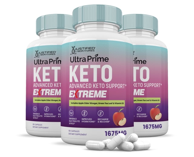 (3 Pack) Ultra Prime Keto ACV Extreme Pills 1675MG Keto Support Blend Alternative to UltraPrime Keto Gummies Includes Apple Cider Vinegar Extra Virgin Olive Oil Powder Green Tea Leaf 180 Capsules