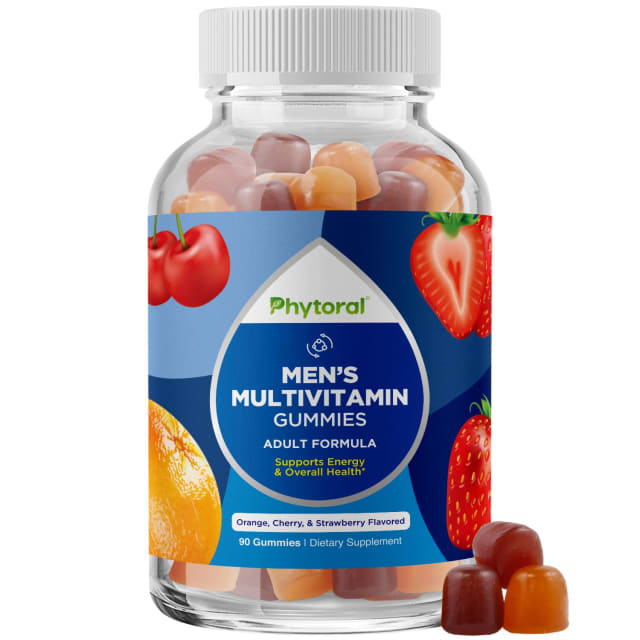 Phytoral Natural Multivitamin for Men Gummies with Zinc - Vitamin D C A & Biotin B6 B12 Full Health Supplement | Vitamin B12 Phytoral Natural Multivitamin for Men Gummies with Zinc - Vitamin D C A & Biotin B6 B12 Full Health Supplement - Vitamin B12