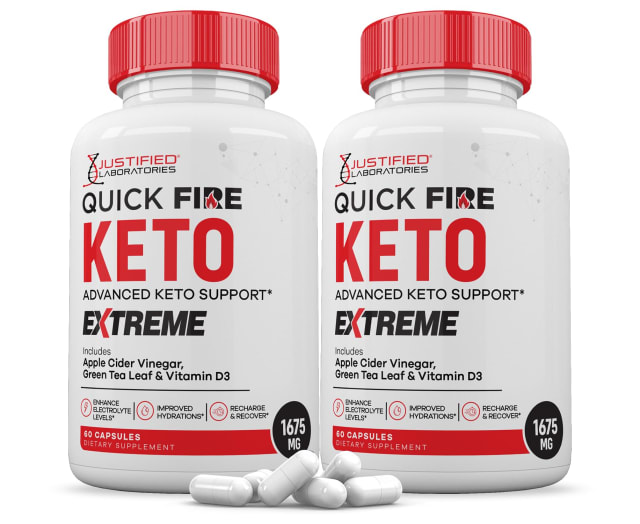 (2 Pack) Quick Fire Keto ACV Extreme Pills 1675MG Keto Support Blend Alternative to QuickFire Keto Gummies Includes Apple Cider Vinegar Extra Virgin Olive Oil Powder Green Tea Leaf 120 Capsules
