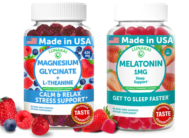 Lunakai USA Made Magnesium Glycinate & Melatonin Gummies Bundle – Stress Support & Sleep