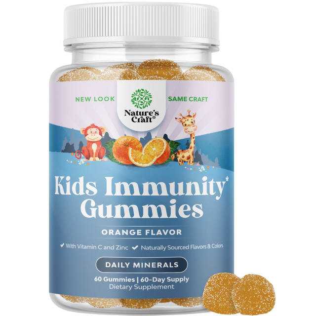 Kids Immunity Support Gummies - Delicious Vitamin C with Zinc and Echinacea Immune Booster Gummies for Kids - Vegan Gluten Free and Gelatin Free Chewable Gummy Vitamin Supplement for Children | Elderberry Kids Immunity Support Gummies - Delicious Vitamin C with Zinc and Echinacea Immune Booster Gummies for Kids - Vegan Gluten Free and Gelatin Free Chewable Gummy Vitamin Supplement for Children - Elderberry