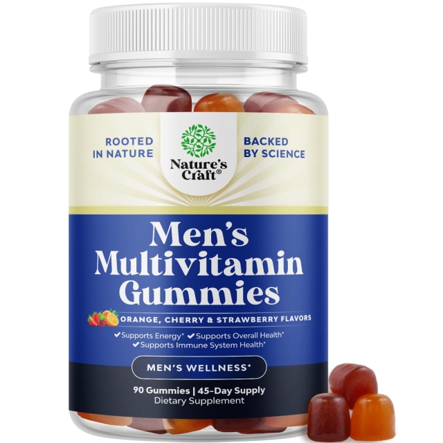 Natures Craft Daily Mens Multivitamins Gummies - Mens Gummy Multivitamins with Zinc and Biotin Immune Support Gummies - Potent Vitamins for Energy and Immunity Non-GMO Gluten Free Halal 90 Count | Vitamin B12 Natures Craft Daily Mens Multivitamins Gummies - Mens Gummy Multivitamins with Zinc and Biotin Immune Support Gummies - Potent Vitamins for Energy and Immunity Non-GMO Gluten Free Halal 90 Count - Vitamin B12