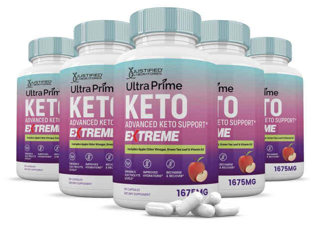 (5 Pack) Ultra Prime Keto ACV Extreme Pills 1675MG Keto Support Blend Alternative to UltraPrime Keto Gummies Includes Apple Cider Vinegar Extra Virgin Olive Oil Powder Green Tea Leaf 300 Capsules