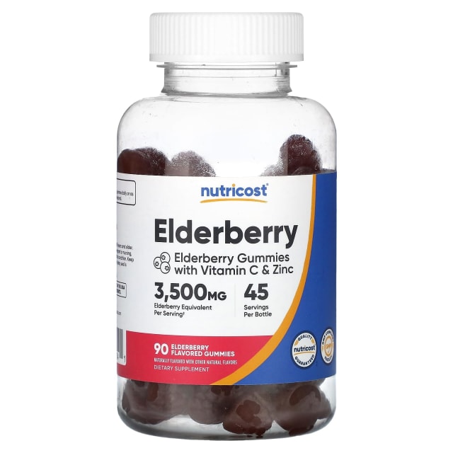 Nutricost Elderberry Gummies with Vitamin C & Zinc 90 Gummies - Gluten Free, Vegetarian | Elderberry Nutricost Elderberry Gummies with Vitamin C & Zinc 90 Gummies - Gluten Free, Vegetarian - Elderberry