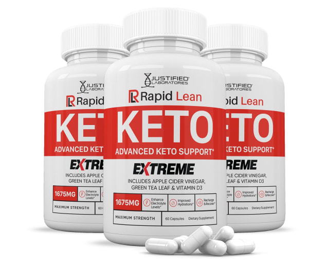(3 Pack) Rapid Lean Keto ACV Extreme Pills 1675MG Keto Support Blend Capsule Alternative to Keto ACV Gummies Formulated Apple Cider Vinegar Extra Virgin Olive Oil Powder Green Tea Leaf 180 Capsules