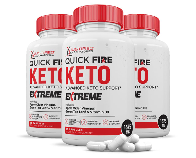 (3 Pack) Quick Fire Keto ACV Extreme Pills 1675MG Keto Support Blend Alternative to QuickFire Keto Gummies Includes Apple Cider Vinegar Extra Virgin Olive Oil Powder Green Tea Leaf 180 Capsules