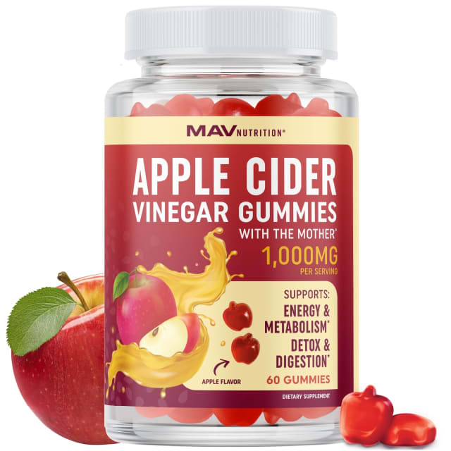 Organic Apple Cider Vinegar Gummies for Digestion, Detox & Healthy Immune Function Support | 1000MG ACV Per Serving | with The Mother, Vitamin B6, B12 & Folate | Vegan, Gluten-Free | 60 Gummies | Vitamin B12 Organic Apple Cider Vinegar Gummies for Digestion, Detox & Healthy Immune Function Support | 1000MG ACV Per Serving | with The Mother, Vitamin B6, B12 & Folate | Vegan, Gluten-Free | 60 Gummies - Vitamin B12