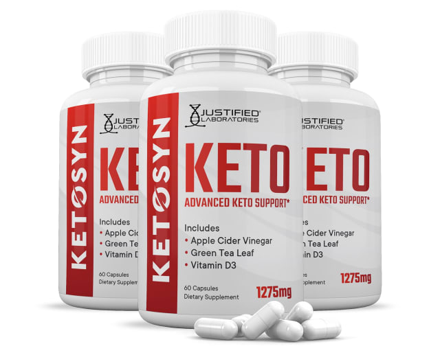 (3 Pack) Ketosyn Keto ACV Pills 1275MG Keto Support Blend Capsule Alternative to Keto ACV Gummies Formulated with Apple Cider Vinegar Extra Virgin Olive Oil Powder Green Tea Leaf 180 Capsules
