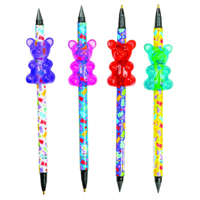 Raymond Geddes Gummy Bear Forever Pencil and Pen Combo with Scented Gummy Bear Grip - Pack of 24 - Scented and Creative Writing Tools for Kids
