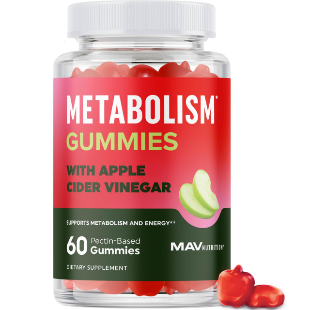 Metabolism Gummies with Apple Cider Vinegar | Energy, Digestion & Lean Body Mass Support | Apple Cider Vinegar Gummies with The Mother, B12 & Folate | Metabolism Support for Women & Men | 60 Ct. | Vitamin B12 Metabolism Gummies with Apple Cider Vinegar | Energy, Digestion & Lean Body Mass Support | Apple Cider Vinegar Gummies with The Mother, B12 & Folate | Metabolism Support for Women & Men | 60 Ct. - Vitamin B12