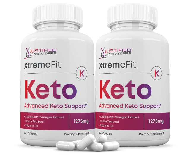 Justified Laboratories (2 Pack) Xtreme Fit Keto ACV Pills 1275MG Formulated with Apple Cider Vinegar Keto Support Blend Alternative to Gummies 120 Capsules