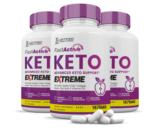 (3 Pack) Fast Active Keto ACV Extreme Pills 1675MG Keto Support Blend Alternative to Fastactive Keto Gummies Includes Apple Cider Vinegar Extra Virgin Olive Oil Powder Green Tea Leaf 180 Capsules