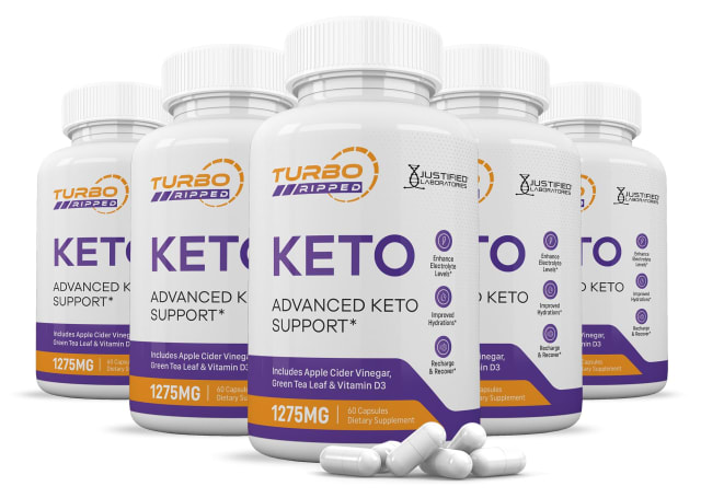 (5 Pack) Turbo Ripped Keto ACV Pills 1275MG Keto Support Blend Capsule Alternative to Keto ACV Gummies Formulated with Apple Cider Vinegar Extra Virgin Olive Oil Powder Green Tea Leaf 300 Capsules
