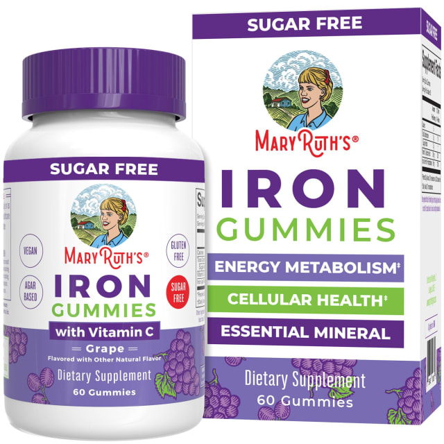 MaryRuth Organics Iron Gummies for 14+ with Vitamin C for Absorption | Sugar Free | Gummy Iron Supplement + VIT C | Energy Metabolism | Cellular Health | Immune Support | Vegan | Non-GMO | 60 Count | Elderberry MaryRuth Organics Iron Gummies for 14+ with Vitamin C for Absorption | Sugar Free | Gummy Iron Supplement + VIT C | Energy Metabolism | Cellular Health | Immune Support | Vegan | Non-GMO | 60 Count - Elderberry