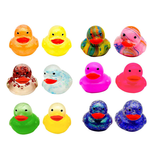 Raymond Geddes Gummy Ducky Collectible Squishy Toys - Pack of 12 - Adorable and Fun Toys for Kids