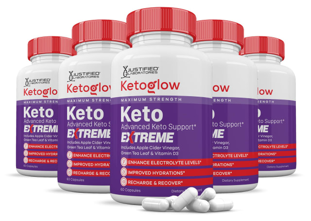 (5 Pack) Keto Glow Keto ACV Extreme Pills 1675MG Keto Support Blend Alternative to KetoGlow Keto Gummies Includes Apple Cider Vinegar Extra Virgin Olive Oil Powder Green Tea Leaf 300 Capsules