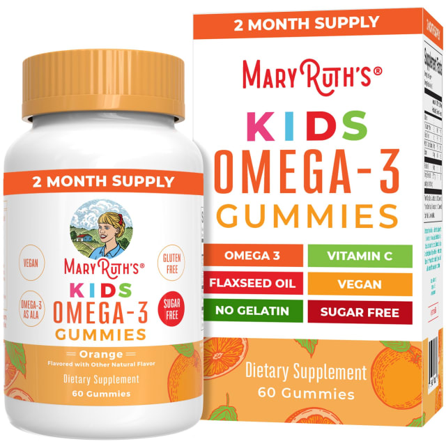 MaryRuth Organics Vegan Omega 3 Gummies for Kids 2+, 2 Month Supply, Sugar Free, Omega 3 Supplement with Vitamin C, Flaxseed Oil, Immune Support, Essential Nutrient ALA, No Fish Taste, 60 Count | Elderberry MaryRuth Organics Vegan Omega 3 Gummies for Kids 2+, 2 Month Supply, Sugar Free, Omega 3 Supplement with Vitamin C, Flaxseed Oil, Immune Support, Essential Nutrient ALA, No Fish Taste, 60 Count - Elderberry