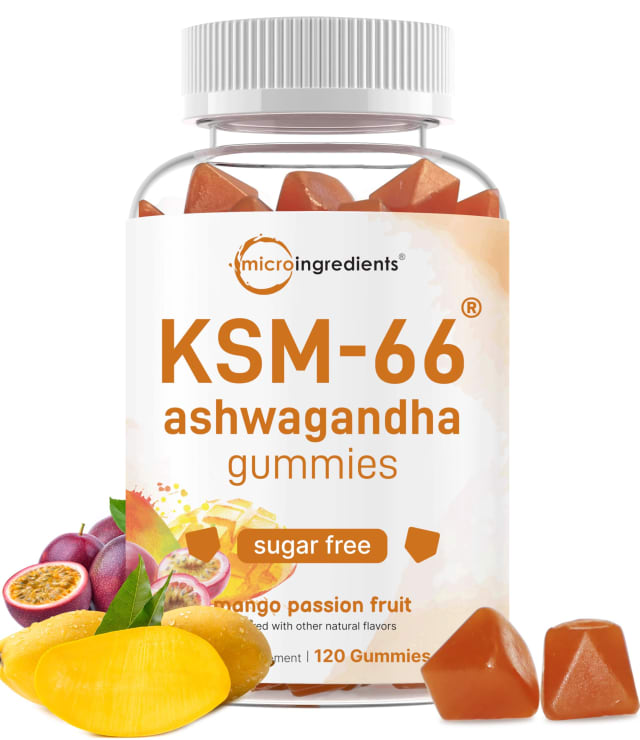 Micro Ingredients KSM-66 Ashwagandha Gummies 300mg, 120 Count | Sugar Free Mango Passion Fruit Flavor | Potent Root Extract | Stress, Relaxation, & Sleep Support | Non-GMO | Omega-3 Micro Ingredients KSM-66 Ashwagandha Gummies 300mg, 120 Count | Sugar Free Mango Passion Fruit Flavor | Potent Root Extract | Stress, Relaxation, & Sleep Support | Non-GMO - Omega-3