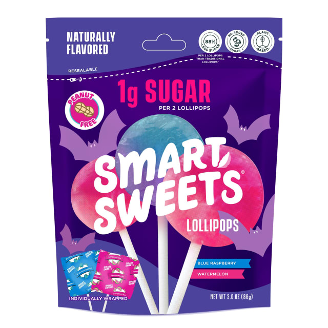 SmartSweets Halloween Lollipops | 3 oz (12 Lolli per pack) | Low Sugar and Calorie Gummy Candy | Healthy Snacks for Kids, Gluten Free, Plant Based, School Safe Snacks, 3 OZ | NAC SmartSweets Halloween Lollipops | 3 oz (12 Lolli per pack) | Low Sugar and Calorie Gummy Candy | Healthy Snacks for Kids, Gluten Free, Plant Based, School Safe Snacks, 3 OZ - NAC
