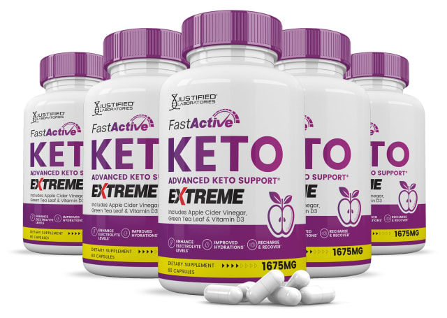 (5 Pack) Fast Active Keto ACV Extreme Pills 1675MG Keto Support Blend Alternative to Fastactive Keto Gummies Includes Apple Cider Vinegar Extra Virgin Olive Oil Powder Green Tea Leaf 300 Capsules