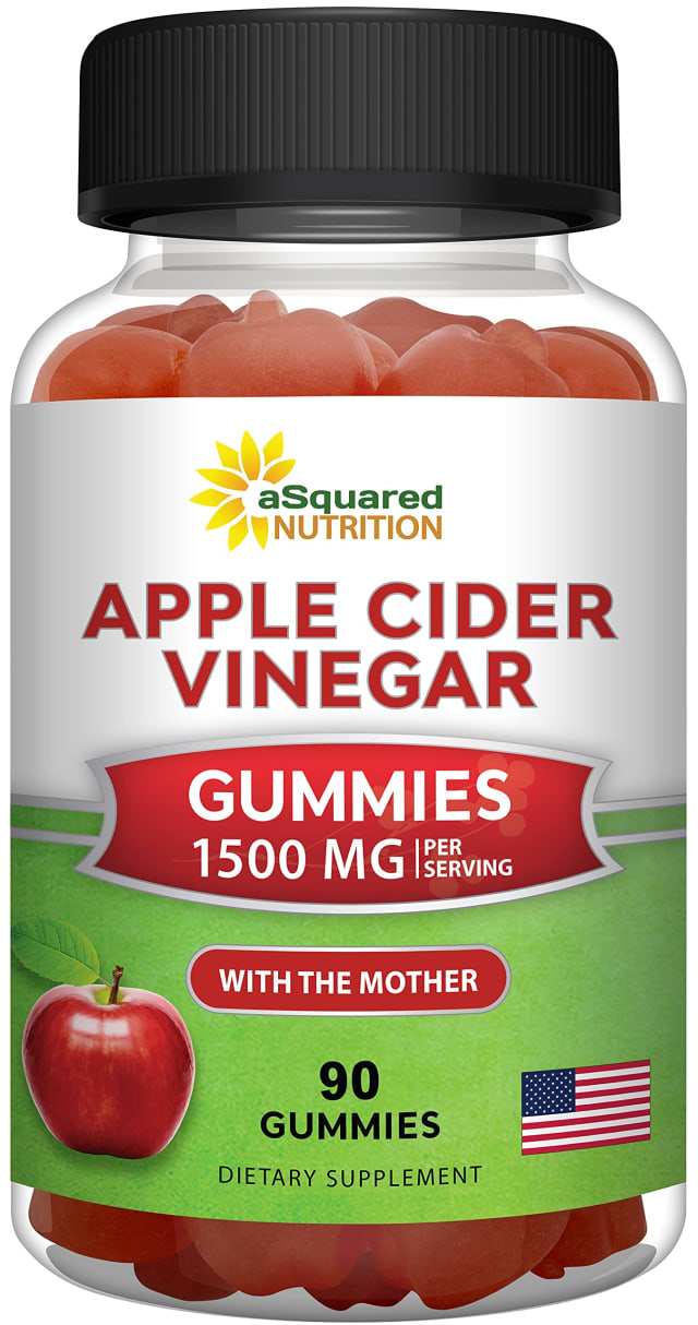 aSquared Nutrition Apple Cider Vinegar Gummies - 1500mg with The Mother - 90 ACV Gummies w/Vitamin B6 & B12, Folic Acid - Vegan Gummy Supplement Alternative to Capsules Pills & Drink | Vitamin B12 aSquared Nutrition Apple Cider Vinegar Gummies - 1500mg with The Mother - 90 ACV Gummies w/Vitamin B6 & B12, Folic Acid - Vegan Gummy Supplement Alternative to Capsules Pills & Drink - Vitamin B12