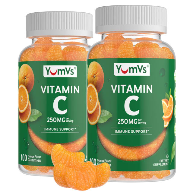 YumVs Vitamin C Gummies for Adults - 250 mg Orange Flavored Vitamin C Gummy - Vitamin C Chewable Immune Gummies for Adults - Immune Support Supplement - Kosher, Halal, Gluten Free (200 Count), 2 Pack | Elderberry YumVs Vitamin C Gummies for Adults - 250 mg Orange Flavored Vitamin C Gummy - Vitamin C Chewable Immune Gummies for Adults - Immune Support Supplement - Kosher, Halal, Gluten Free (200 Count), 2 Pack - Elderberry