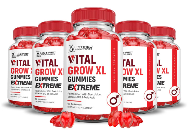 Justified Laboratories (5 Pack) Vital Grow XL Extreme 2000MG Performance Gummies Advanced Formula Formulated with ACV Pomegranate Beet Juice Powder B12 Vegan Non GMO 300 Gummys | Vitamin B12 Justified Laboratories (5 Pack) Vital Grow XL Extreme 2000MG Performance Gummies Advanced Formula Formulated with ACV Pomegranate Beet Juice Powder B12 Vegan Non GMO 300 Gummys - Vitamin B12