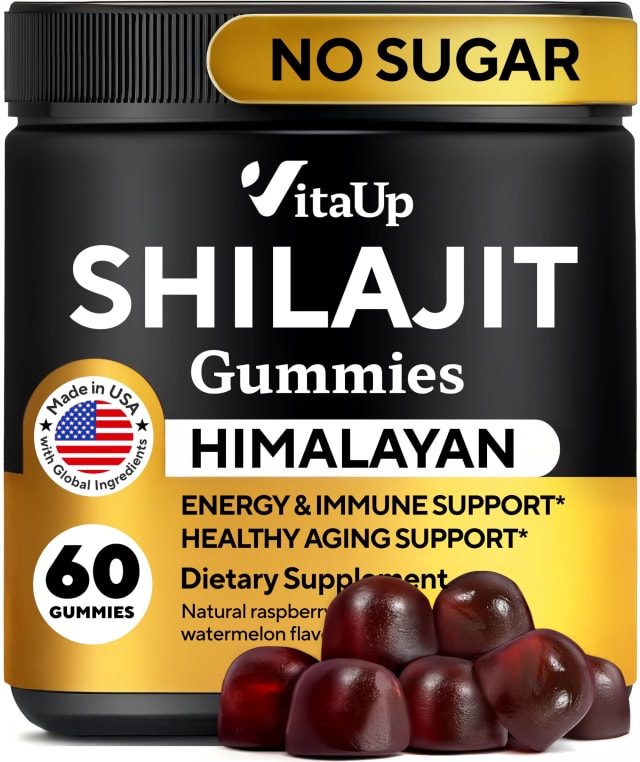 VitaUp Himalayan Shilajit Gummies for Men & Women - Pure Shilajit for Men Gummies - Sugar Free Gummy Supplements with Fulvic Acid - Healthy Aging, Immune & Energy Support - 60 Count | Vitamin B12 VitaUp Himalayan Shilajit Gummies for Men & Women - Pure Shilajit for Men Gummies - Sugar Free Gummy Supplements with Fulvic Acid - Healthy Aging, Immune & Energy Support - 60 Count - Vitamin B12