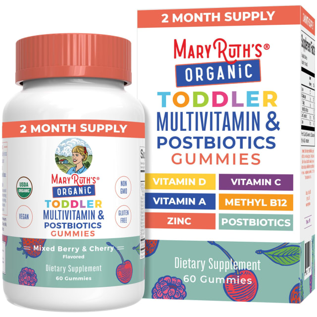 MaryRuth Organics Toddler Multivitamin Gummies + Postbiotics | USDA Organic | Vitamins for Kids Ages 2+ | Immune Support | Vitamin C | Vitamin D3 | Vitamin A | Zinc | Vegan | Non-GMO | 60 Servings | Elderberry MaryRuth Organics Toddler Multivitamin Gummies + Postbiotics | USDA Organic | Vitamins for Kids Ages 2+ | Immune Support | Vitamin C | Vitamin D3 | Vitamin A | Zinc | Vegan | Non-GMO | 60 Servings - Elderberry