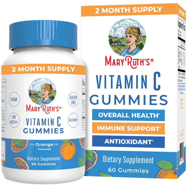 MaryRuth Organics Vegan Vitamin C Gummies | 2 Month Supply | Immune Support Supplement for Adults & Kids | Chewable Vitamin C Gummy Vitamins | Non-GMO | Pectin Based | 60 Count | Elderberry MaryRuth Organics Vegan Vitamin C Gummies | 2 Month Supply | Immune Support Supplement for Adults & Kids | Chewable Vitamin C Gummy Vitamins | Non-GMO | Pectin Based | 60 Count - Elderberry