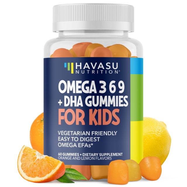 Omega 3 6 9 + DHA Gummies for Kids - Vegetarian, Plant-Based Fish Oil with DHA and EPA for Children 2+ to Support Body and Brain Development - No Fishy Taste - Lemon and Orange Flavors - 60 Count | Omega-3 Omega 3 6 9 + DHA Gummies for Kids - Vegetarian, Plant-Based Fish Oil with DHA and EPA for Children 2+ to Support Body and Brain Development - No Fishy Taste - Lemon and Orange Flavors - 60 Count - Omega-3