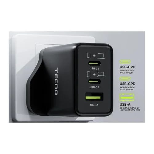 Tecno 65w Gan 3 Ports thumbnail